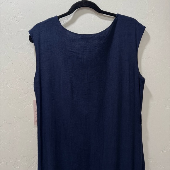 NWT Nanette Lepore Caribbean Texture Navy Blue Midi Dress Women's 10 *NO Belt - Picture 10 of 14